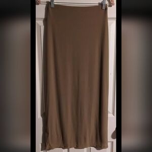 TWIN That's What I Need Tan Midi Skirt S Stretchy High Waist Bodycon